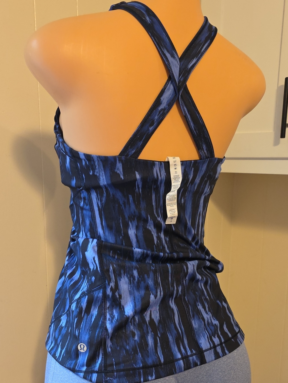 lululemon athletica Girls Blue Patterned Cross-Back One-Piece Tank